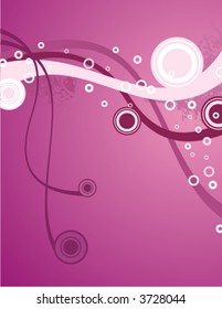 Halftone vector background series with circle and stripe details in purple and rose colors.