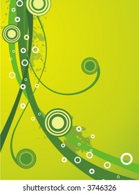 Halftone vector background series with circle and stripe details, designed in green and yellow colors.