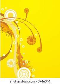 Halftone vector background series with circle and stripe details, designed in yellow and orange colors.