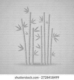 Vector semitono de tallos de bambú, ideal para fondos de spa, marca de bienestar zen y diseños de naturaleza ecológicos.