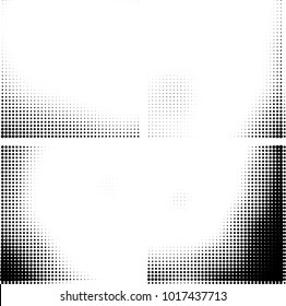 Halftone vector black white. Abstract pattern of dots on a white background. Collection of four textures for printing on business cards, labels, posters, badges and design your own