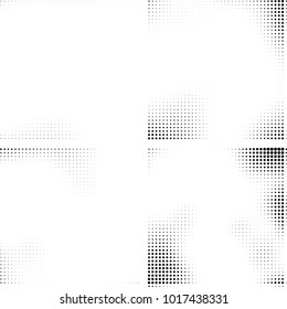 Halftone vector black white. Abstract pattern of dots on a white background. Collection of four textures for printing on business cards, labels, posters, badges and design your own