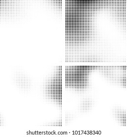 Halftone vector black white. Abstract pattern of dots on a white background. Collection of four textures for printing on business cards, labels, posters, badges and design your own