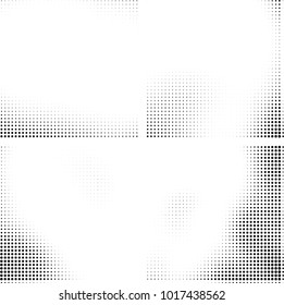 Halftone vector black white. Abstract pattern of dots on a white background. Collection of four textures for printing on business cards, labels, posters, badges and design your own