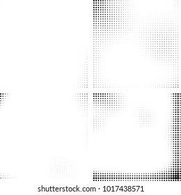 Halftone vector black white. Abstract pattern of dots on a white background. Collection of four textures for printing on business cards, labels, posters, badges and design your own