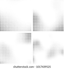 Halftone vector black white. Abstract pattern of dots on a white background. Collection of four textures for printing on business cards, labels, posters, badges and design your own