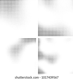 Halftone vector black white. Abstract pattern of dots on a white background. Collection of four textures for printing on business cards, labels, posters, badges and design your own