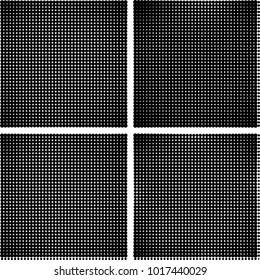 Halftone vector black white. Abstract pattern of dots on a white background. Collection of four textures for printing on business cards, labels, posters, badges and design your own