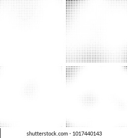 Halftone vector black white. Abstract pattern of dots on a white background. Collection of four textures for printing on business cards, labels, posters, badges and design your own