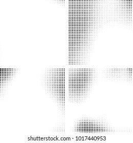 Halftone vector black white. Abstract pattern of dots on a white background. Collection of four textures for printing on business cards, labels, posters, badges and design your own