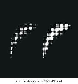 Halftone vector circle dotted frame circularly distributed set. Abstract dots logo emblem design element. 
