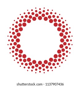 Halftone vector circle frame dots