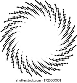Halftone vector circle frame dots logo emblem, design element for medical, treatment, cosmetic. Round border Icon using halftone circle dots raster texture.