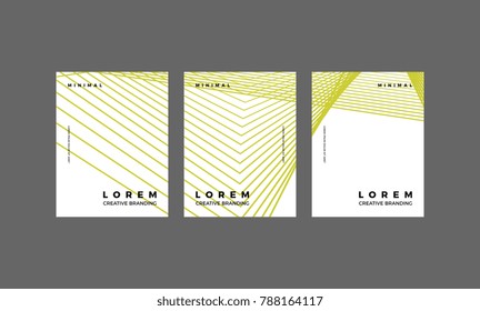 Halftone vector cover templates set with gold lines graphics. Poster design, geometric shape vector background set, abstract covers collection. Flat composition.