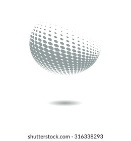 Halftone vector design element. Abstract round logo.