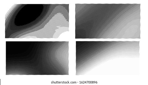 Halftone vector dots Background. Set Grunge Pattern. Pop-art Fade Overlay. Black and White Texture or pattern. Wave vintage gradient. Monochrome vector illustration Eps 10.