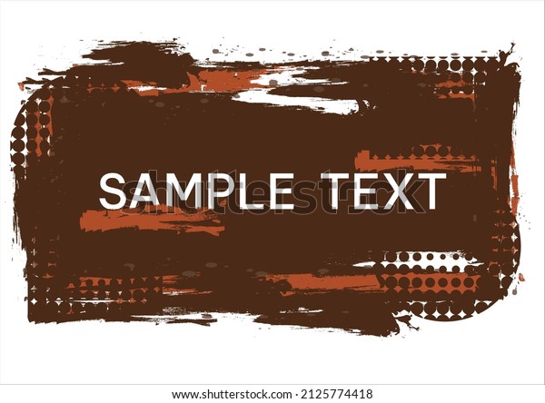 Halftone vector frame with brown abstract\
random dots. Vector backdrop illustrations.\
