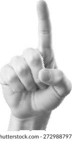 Mano de Vector semitono que apunta el dedo para la dirección de la atención y los Elementos de diseño del gesto
