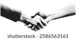 Halftone vector hand shake- vintage collage element, Collage design paper sticker in trendy retro 90s magazine style.