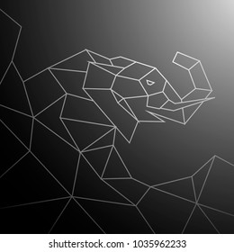 Halftone vector illustration. Elephant silhouette.