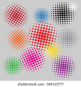 Halftone vector illustration Set background 