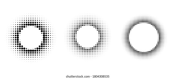 Halftone vector. Monochrome Abstract dot, Gradient halftone dots for background pattern and texture.