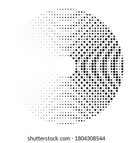 Halftone vector. Monochrome Abstract dot, Gradient halftone dots for background pattern and texture.