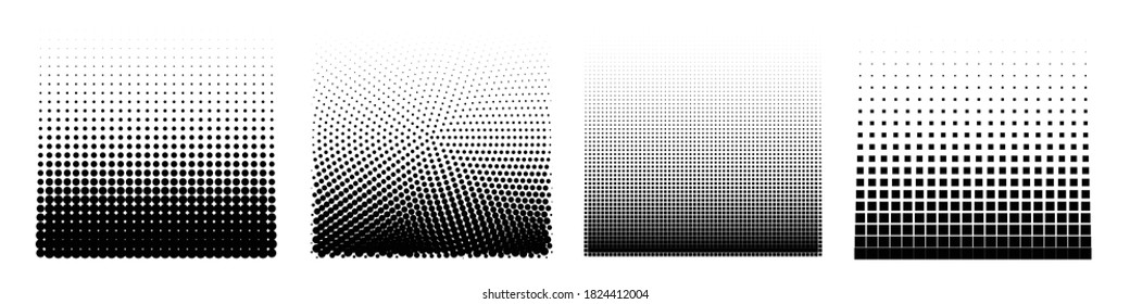 Halftone vector. Monochrome Abstract dot, Gradient halftone dots for background pattern and texture.