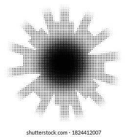 Halftone vector. Monochrome Abstract dot, Gradient halftone dots for background pattern and texture.