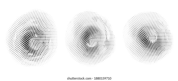 Halftone vector. Monochrome Abstract dot, Gradient halftone dots for background pattern and texture.