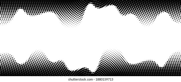 Halftone vector. Monochrome Abstract dot, Gradient halftone dots for background pattern and texture.