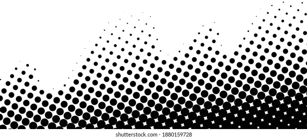Halftone vector. Monochrome Abstract dot, Gradient halftone dots for background pattern and texture.