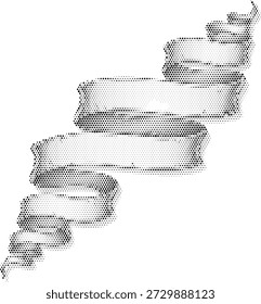 Desplazamiento de Anuncio de cinta de Vector de semitono para Elementos de diseño de encabezado de texto y etiquetas