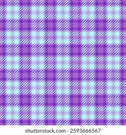 Halftone vector seamless pattern, hanukkah texture background textile. Traditional plaid fabric check tartan in violet and light colors palette.