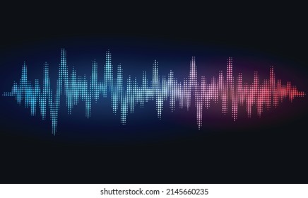 Halftone vector sound wave.Sound wave equalizer.