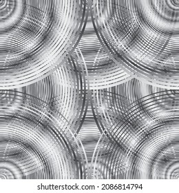Halftone Vector Spiral Seamless Pattern. Design element with Rings