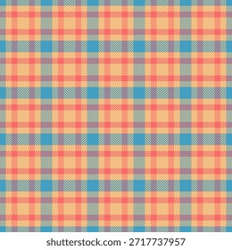 Tela a cuadros textil de Vector semitono, fondo de fiesta sin fisuras. Textura del patrón del tartán de la tela de la feminidad en la paleta de colores naranja y rojo.