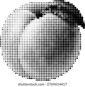 Halftone vector transparent png grunge peach fruit retro dotted design