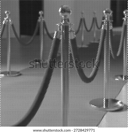 Halftone vector of VIP velvet ropes and stanchions, representing exclusive events, luxury security, and red carpet entrance themes. Perfect for nightclub promotions, celebrity events, and premium membership branding.