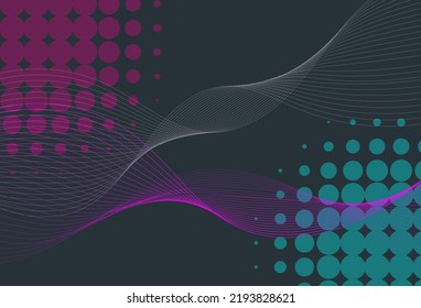 halftone with vibrant flow line genetic technology theme background can be use for commercial banner food and beverage label technology product presentation package design vector eps.