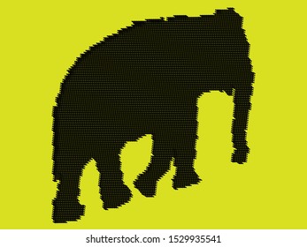 Halftone walking elephant Vector illustration eps10