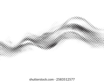 Halftone Wave Background. Black Dot Vector design. 
