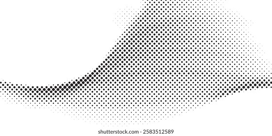 Halftone Wave Background. Black Dot Vector design. 
