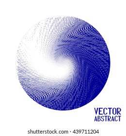 Halftone Wave Background. Blue and White Dots Pattern. Vector Illustration