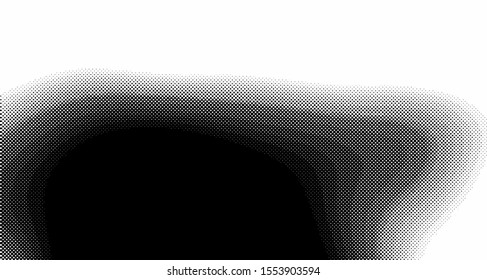 Halftone wave background. Curved gradient texture or pattern. Vertical gradient dots. Pop art texture. Vector illustration.
