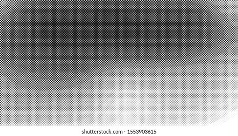 Halftone wave background. Curved gradient texture or pattern. Vertical gradient dots. Pop art texture. Vector illustration.