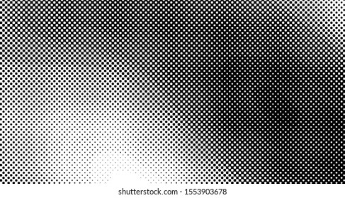 Halftone wave background. Curved gradient texture or pattern. Vertical gradient dots. Pop art texture. Vector illustration.