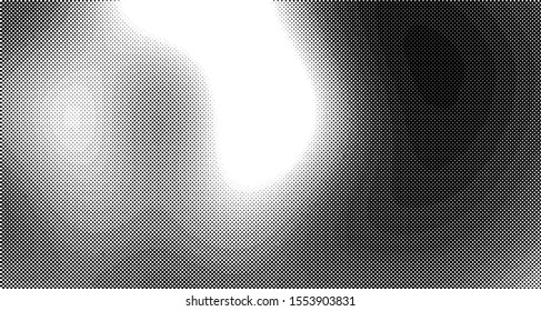 Halftone wave background. Curved gradient texture or pattern. Vertical gradient dots. Pop art texture. Vector illustration.