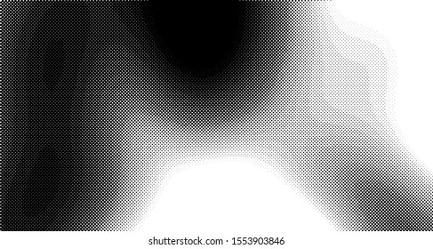 Halftone wave background. Curved gradient texture or pattern. Vertical gradient dots. Pop art texture. Vector illustration.