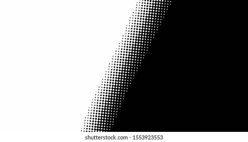 Halftone wave background. Curved gradient texture or pattern vertical polka dots. Pop art texture. Vector illustration.